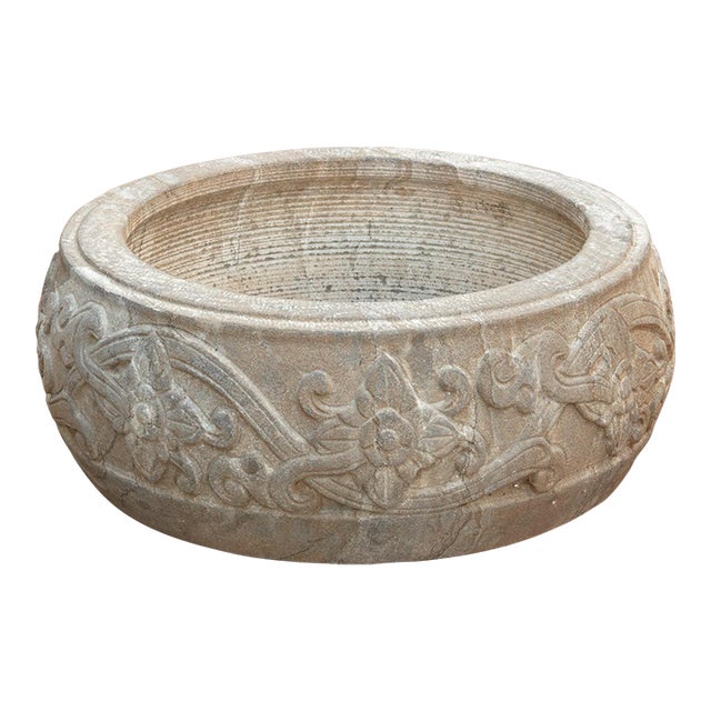 Country Style Carved Stone Basin For Sale