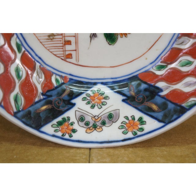 Antique Japanese Famille Verte Porcelain Imperial Phoenix Oval Serving Platter 10" For Sale - Image 6 of 10