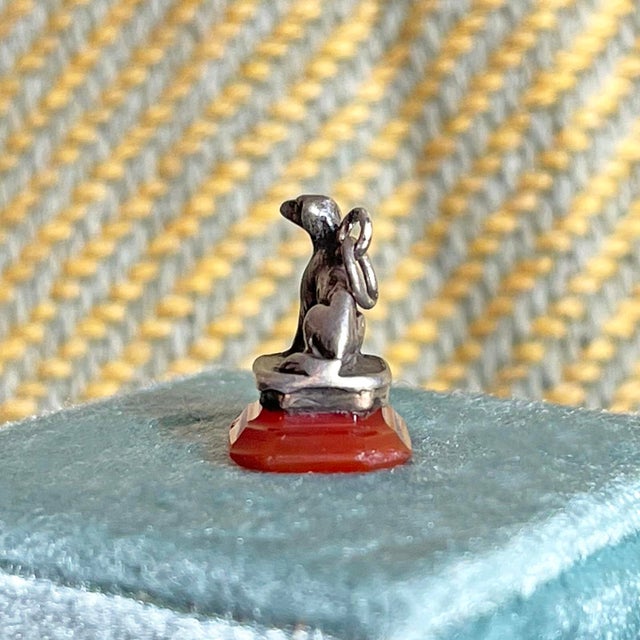 Traditional French Silver Dog Fob on Carnelian Base, C. 1780 For Sale - Image 3 of 11