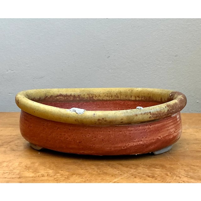 Ceramic Vintage Oval Ceramic Pottery Bowl For Sale - Image 7 of 12