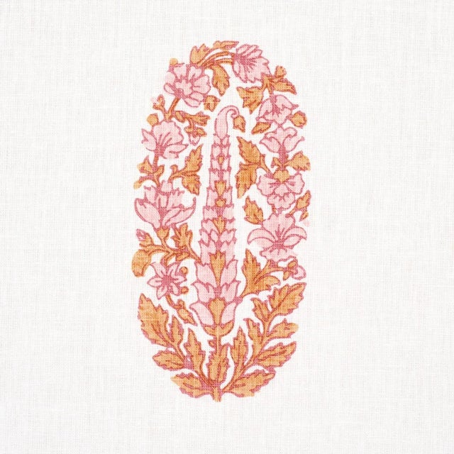 Contemporary SAMPLE - Schumacher Askandra Flower Fabric In Tangerine For Sale - Image 3 of 4