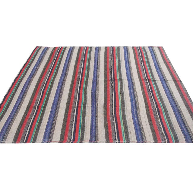 Vintage handwoven decorative kilim rug from Afyon region of Turkey. Approximately 50-60 years old. In very good condition.