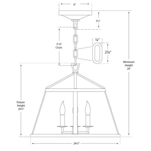 Transitional Chapman & Myers for Visual Comfort Signature Darlana 24" Pendant in Polished Nickel with Clear Glass For Sale - Image 3 of 3