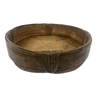 Early 1900s Handcrafted Korean Harvest Basket For Sale