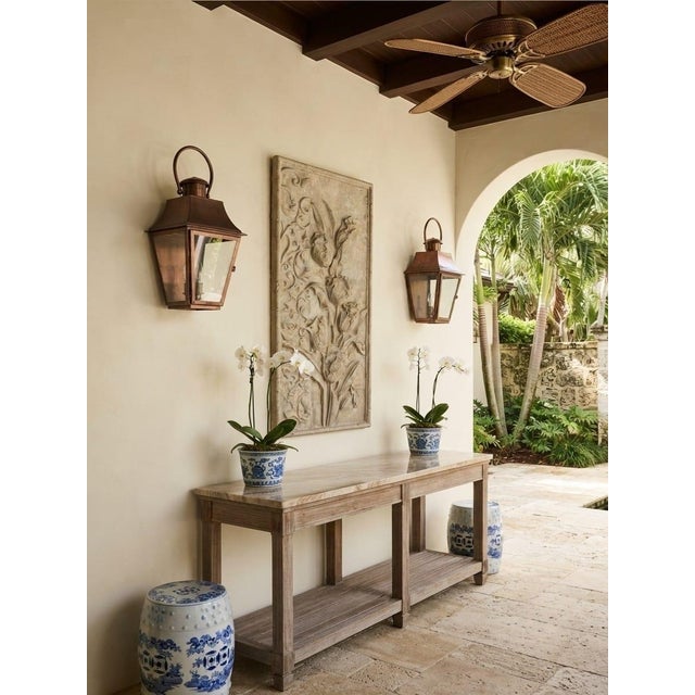 Vintage Classical Botanical Tulip & Acanthus Scroll Hand-Carved Marble Wall Relief Panel For Sale - Image 12 of 12