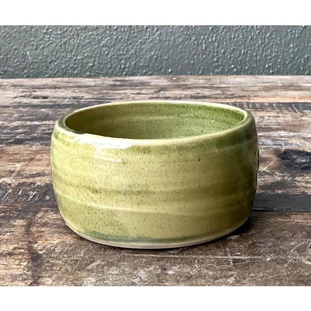 Vintage Studio Pottery Green Bowl For Sale - Image 14 of 16