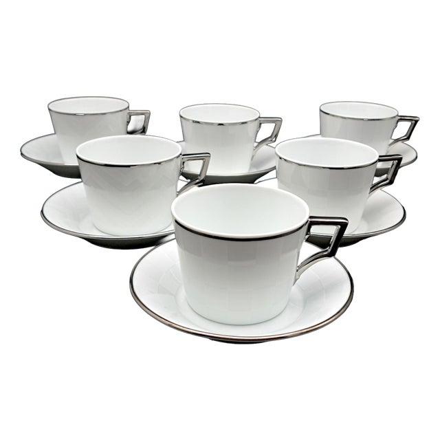 Argonauti Collection Luna Model Teacup by Richard Ginori for Vannozzi, 1990s, Set of 6 For Sale
