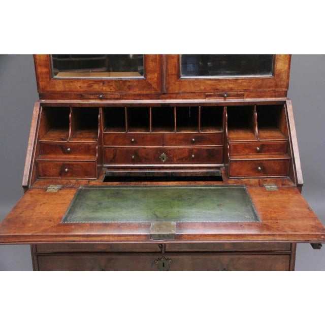 Brown Early 18th Century Walnut Bureau & Bookcase, Set of 2 For Sale - Image 8 of 15