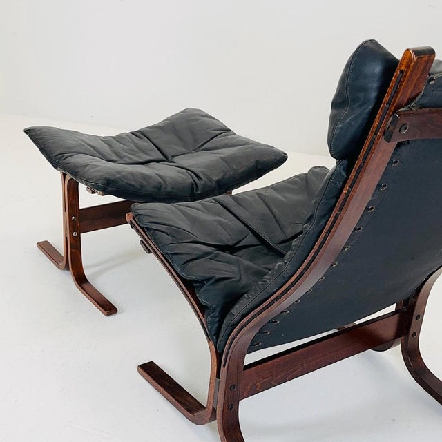 Mid-Century Lounge Chair Siesta and Its Ottoman by Ingmar Relling, Westnofa Furniture, Norway 1960s For Sale - Image 6 of 11