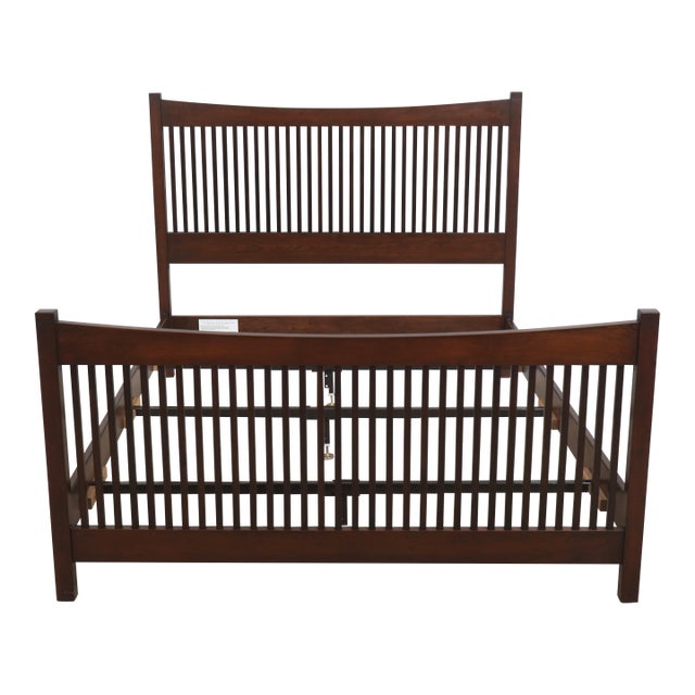 Stickley Mission Cherry Queen Size Spindle Bed For Sale