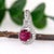 6mm, 1ct Rubellite Tourmaline Pendant W Natural Diamond Halo in Solid 14k Gold For Sale - Image 4 of 8
