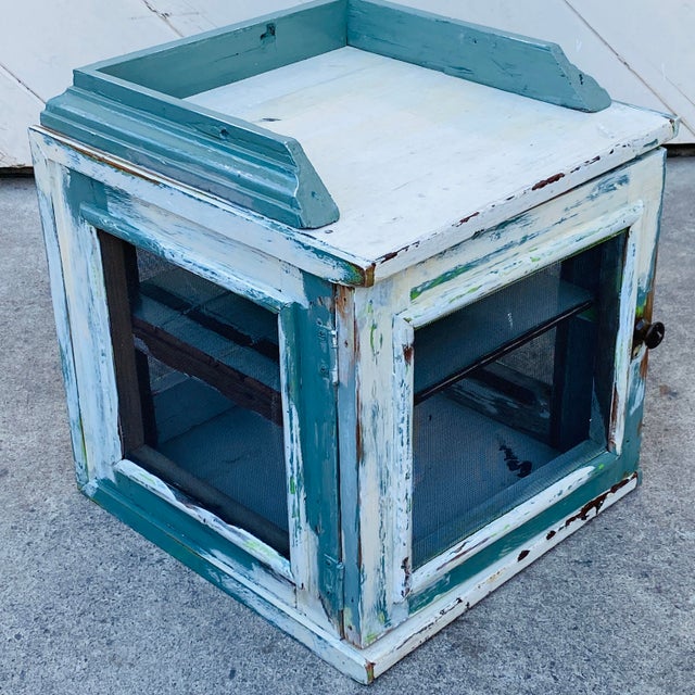 Countertop Pie Cupboard Made From Repurposed Wood by Northern California Folk Artist For Sale - Image 11 of 12