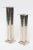The two different sizes of these amazing and stunning period silver plate Art Deco style candlesticks have the squared...