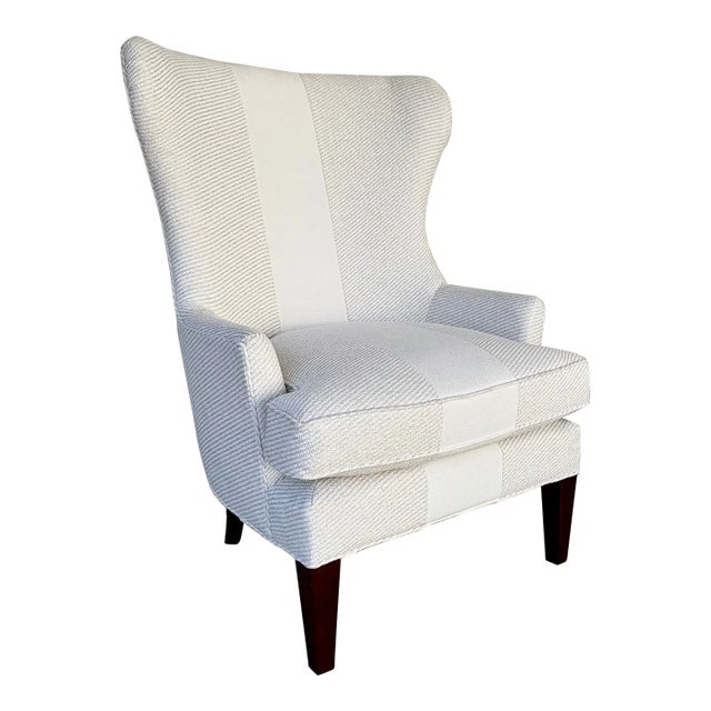 Modern White Surfside Wingback Chair For Sale