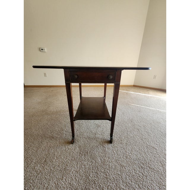 Brandt Mid 20th Century Drop Leaf Cart Table For Sale In Milwaukee - Image 6 of 7