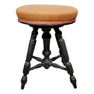 Napoleon III Piano Stool in Blackened Wood, 1850s For Sale