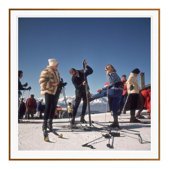 Verbier Skiers 1964 by Slim Aarons Framed C-Print For Sale