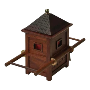 Chinese Rosewood Handmade Miniature Litter Sedan Chair Display Decor