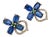 Bochic "Orient" Diamond, Emerald & Tanzanite Stud Earrings Set 18K Gold&Silver For Sale