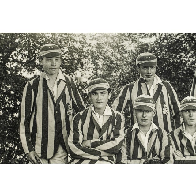 1920s Classic Framed Photograph English Cricket Sports Team Uniform Portrait Wall Home Decor For Sale - Image 4 of 13