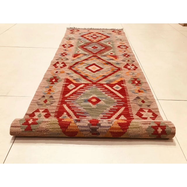 Red Vintage Hand-Crafted Wool Carpet, 1980s For Sale - Image 8 of 11