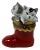 Late 20th Century Limoges Kittens in a Christmas Stocking Box For Sale