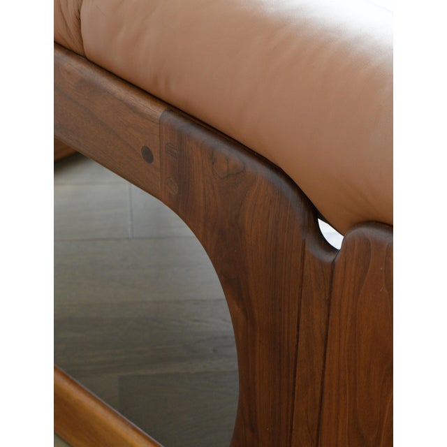 1970s Three-Seat Sling Sofa, Oak & Leather, Attributed to Lou Hodges 1970s For Sale - Image 5 of 7
