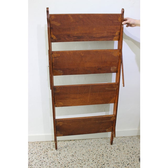 Antique Victorian Folding Bookcase in Incised Oak Chairish