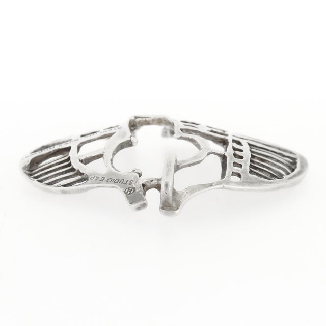 Vintage Studio Else & Paul Scandanavian Modern Sterling Silver Necklace Pendant For Sale - Image 12 of 12