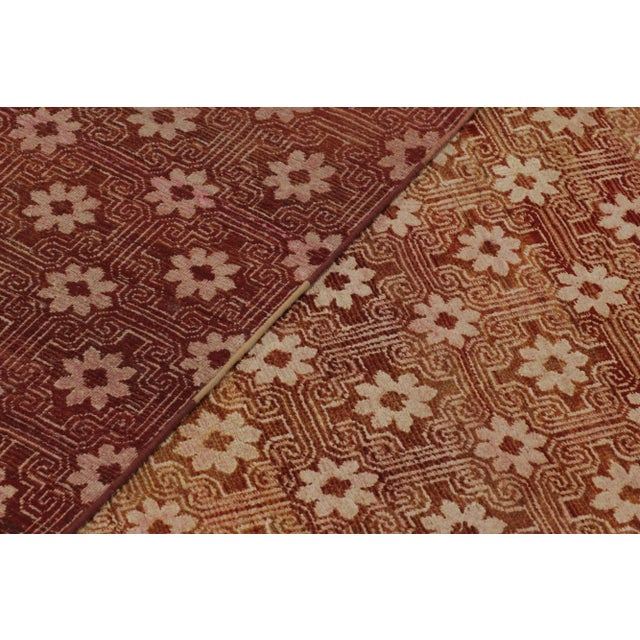 Beige Rug & Kilim's Modern Classics Runner Rug, Ombre Terracotta and Burgundy Lattice For Sale - Image 8 of 8