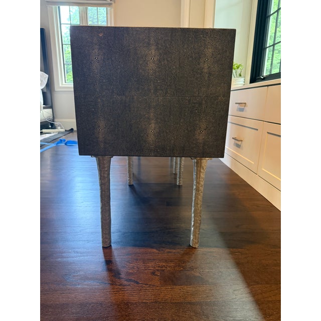 Made Goods Dario Faux Shagreen Nightstands (Pair), Attributed - Mid-Century Modern For Sale In New York - Image 6 of 18