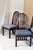 Set of 4 Oak Arched Dining Chairs With Blue Velvet Upholstered Seats For Sale - Image 4 of 16