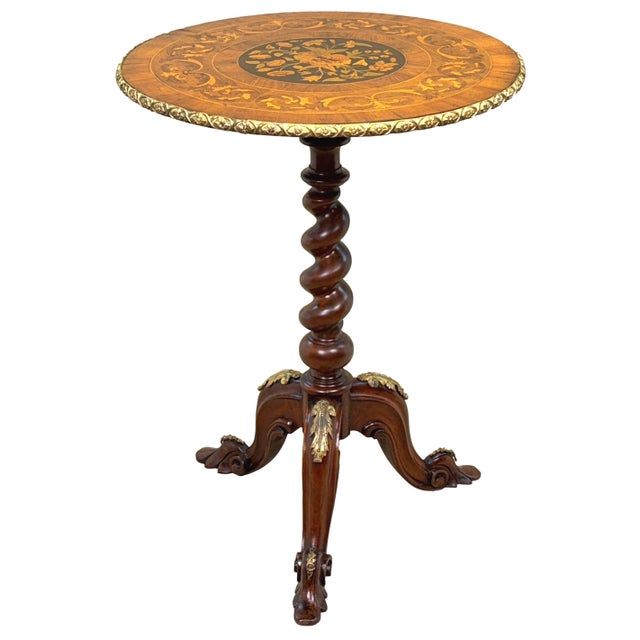 Victorian Ormolu and Marquetry Circular Lamp Table, 1860 For Sale - Image 9 of 10