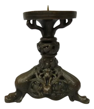 Antique Bronze Candlesticks, Set of 2