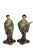 Japanese Eosin Glazed Ceramic Figurines Pair of 2 Iridescent Rainbow Sheen 5028b For Sale - Image 9 of 10