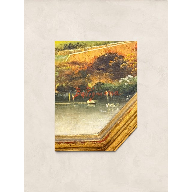 Vintage English Octagonal Oil on Board Loch Side Landscape, Signed For Sale - Image 4 of 4