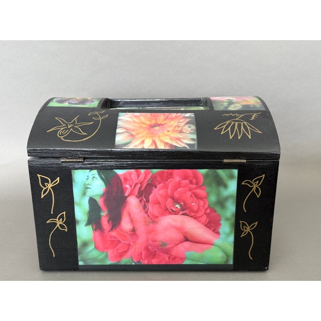 Artisan One of a Kind Flower Bodies Decorative Art Box For Sale - Image 4 of 9