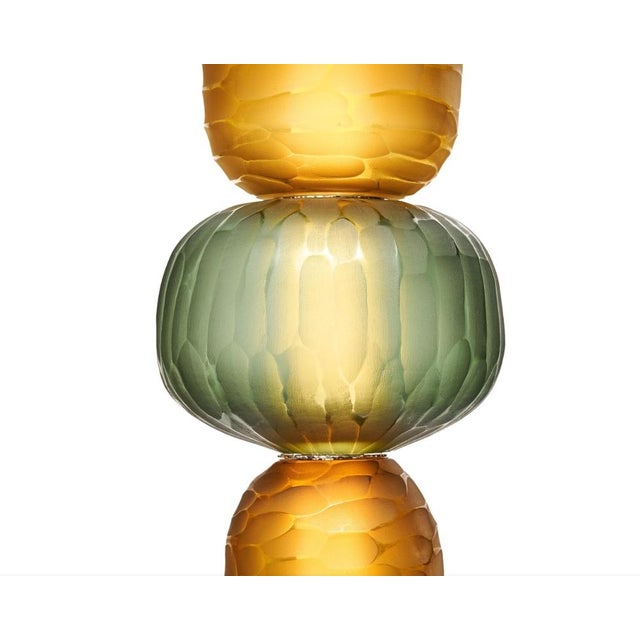 2020s Murano Glass Style Totem Floor Lamp, Chrome For Sale - Image 5 of 8