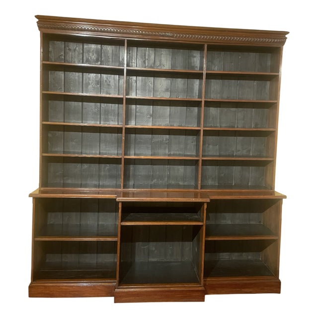Large Open Mahogany Bookcase, 1800s For Sale