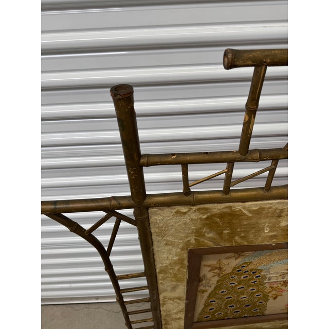 Antique Victorian Embroidered Chinoiserie Fire Screen For Sale - Image 17 of 18