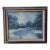 VTG Oil Painting 25"x21" Canvas Snow Cabin Stream Trees Water SGN Bd Pollard '93 For Sale