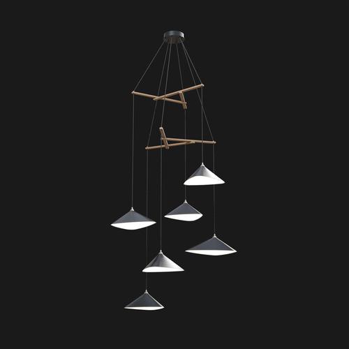 Not Yet Made - Made To Order Emily V6 Vertical Chandelier in Steel with Dark Bronze Finish by Moss Objects For Sale - Image 5 of 9