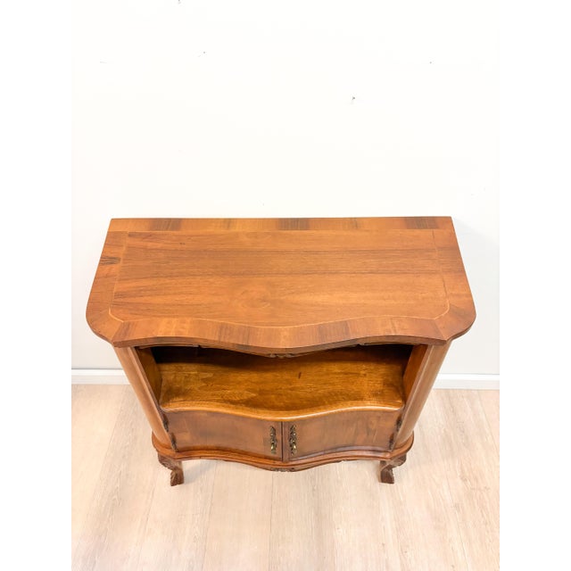 Brown Vintage French Provincial Walnut Side Cabinet / Nightstand For Sale - Image 8 of 9