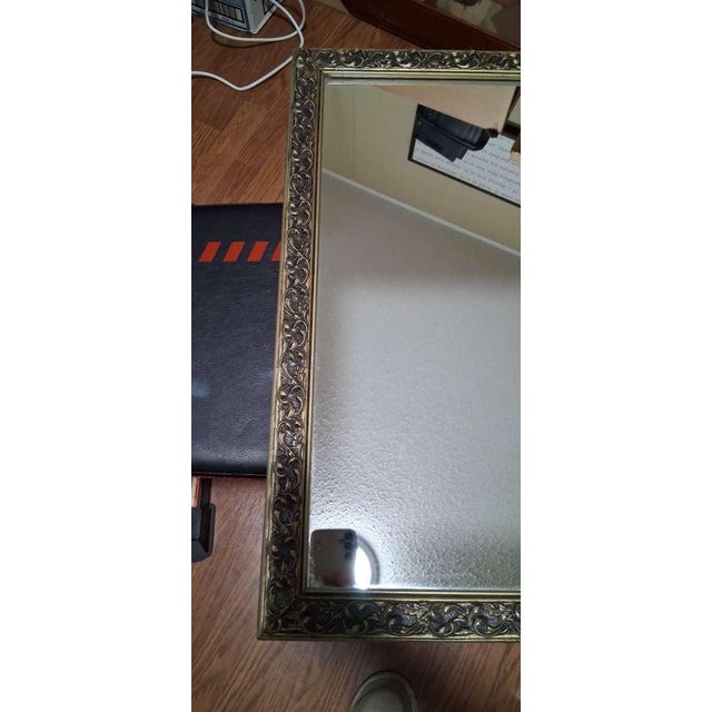 Late 20th Century Late 20th Century Silver Wooden Gilt Frame Mirror For Sale - Image 5 of 6