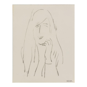 Manfred Schwartz Portrait of a Woman Charcoal