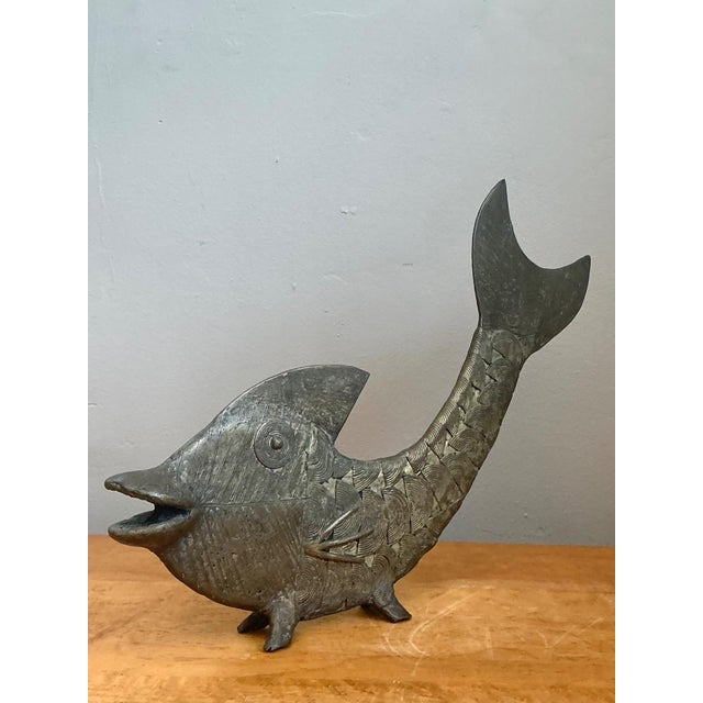 Mid-Century Modern Bronze Fish Figurine For Sale - Image 16 of 18