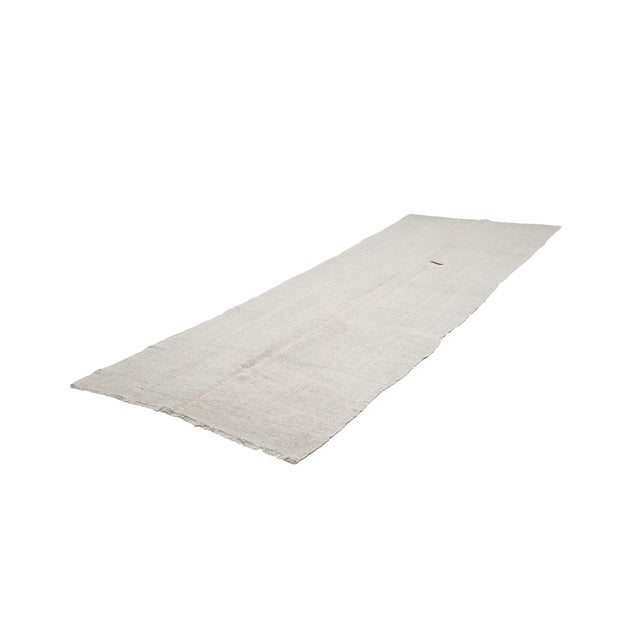 Mid-Century Modern Mid 20th Century Hemp Vintage Kilim Rug For Sale - Image 3 of 7