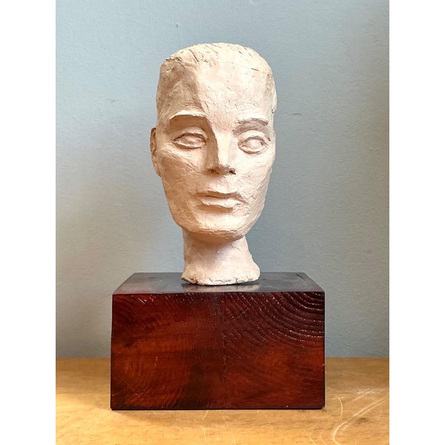 Late 20th Century Vintage Plaster Bust of Man For Sale - Image 5 of 18