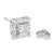 Haus of Brilliance .925 Sterling Silver 1/4 Cttw Princess and Round Cut Diamond Halo Stud Earrings For Sale - Image 4 of 6