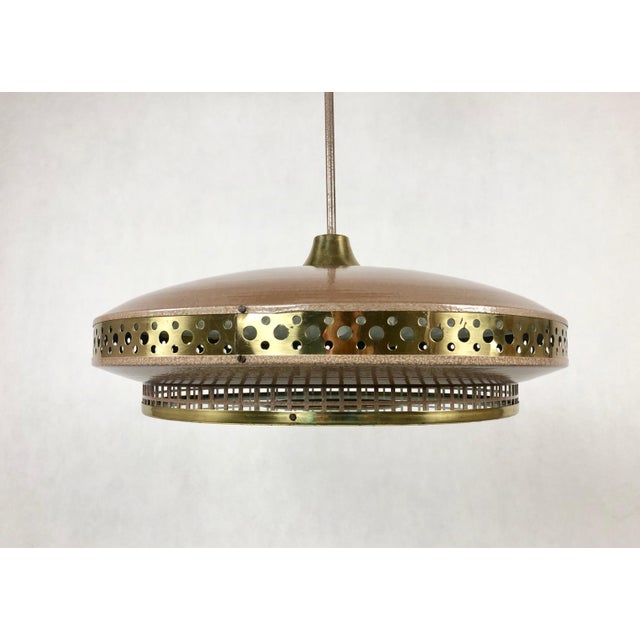 Tan Space Age Ufo Pendant Lamp by Ludib Bratislava, 1950s For Sale - Image 8 of 15
